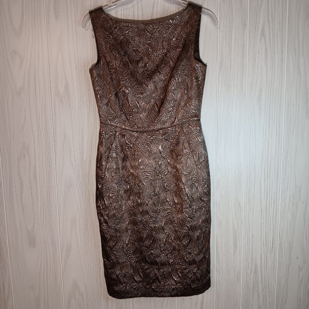 Banana Republic wide shoulder strap brown with metallic shimmer dress. Size 2